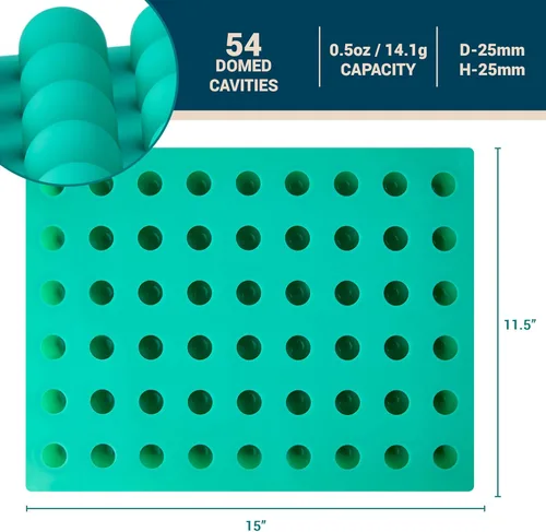 Miniatura 5 de O'Creme Molde redondo de silicona para trufas de chocolate, ganache, gelatina, pralinés y caramelos (0.984 in de diámetro x 0.984 in de alto)