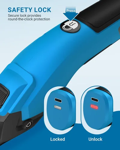 Miniatura 7 de VLOXO Cortador de cartón inalámbrico, tijeras eléctricas recargables de 4 V, súper tijeras con 3 cuchillas diferentes y bloqueo de seguridad