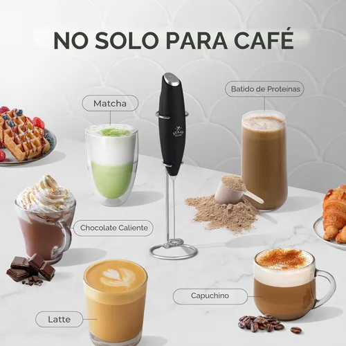 Miniatura 4 de Zulay Kitchen Potente varita espumadora de leche con 2 baterías Duracell – Mezclador de bebidas portátil ultrarrápido – Máquina de espuma eléctrica