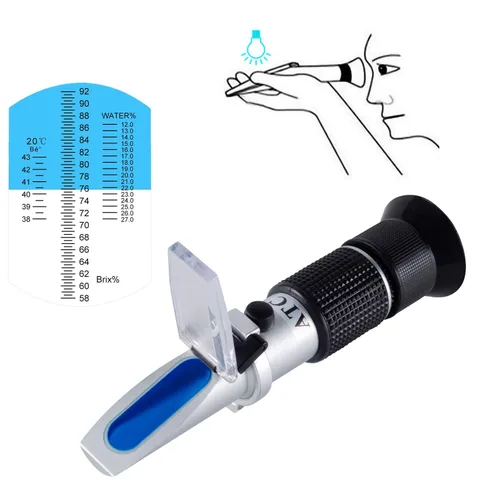 Miniatura 4 de Refractómetro de miel con ATC - Refractómetro Tiaoyeer para humedad de miel, Brix y Baume, probador de humedad de miel con rango de escala Brix