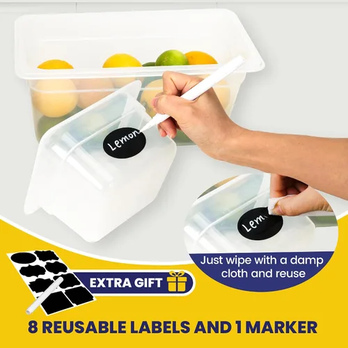 Miniatura 4 de BIEAMA Paquete de 6 bandejas de plástico de 1/6 de 4 pulgadas de profundidad con tapas, translúcidas, comerciales, sin BPA, almacenamiento apilable