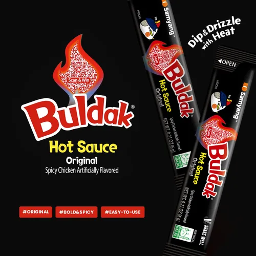 Miniatura 3 de Samyang Buldak - Salsa coreana picante de pollo picante sabor original, auténtica salsa coreana para aperitivos de ramen y inmersión, 0.17 onzas