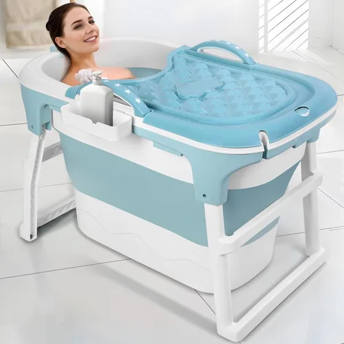 Miniatura 2 de Bañera plegable de 41 pulgadas para adultos, bañera portátil grande para ducha, bañera plegable sin esfuerzo para adultos para baños espaciosos