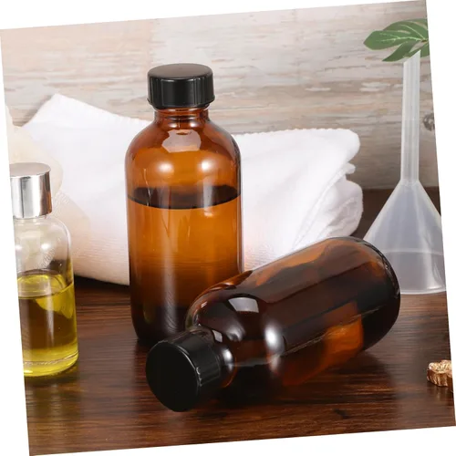 Miniatura 4 de 4pcs botellas de vidrio recargables botellas de vidrio redondas tapas de salsa picante cuentagotas para agua a granel