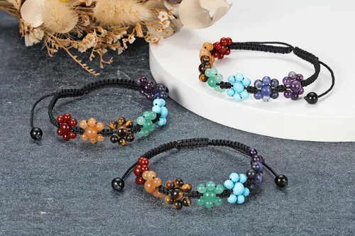 Miniatura 4 de TOP PLAZA - Pulsera de cuentas de chakras con 7 cristales curativos para yoga, meditación, relajación, ansiedad, para hombre y mujer