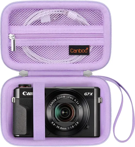 Miniatura 11 de Canboc Funda rígida para cámara digital Canon PowerShot G7X Mark III Mark II, PowerShot SX740 SX730, bolsa de malla para batería, cable USB, negro