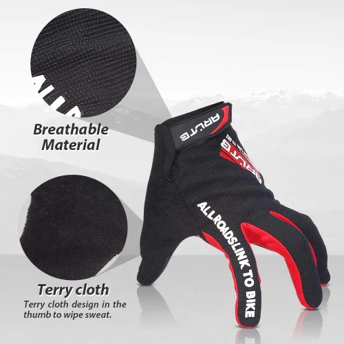 Miniatura 21 de guantes para bicicleta, 3 tamaños, 3 colores, guantes para ciclismo, bicicleta, mitones de dedo completo, acolchados, transpirables, ligeros
