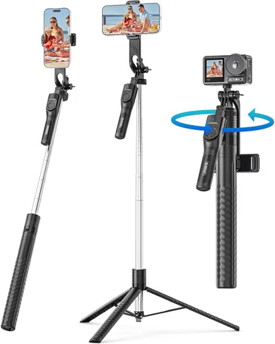 Miniatura 10 de ORICO Trípode de teléfono de 69 pulgadas, trípode para selfie stick para iPhone con control remoto inalámbrico, soporte giratorio de 360°