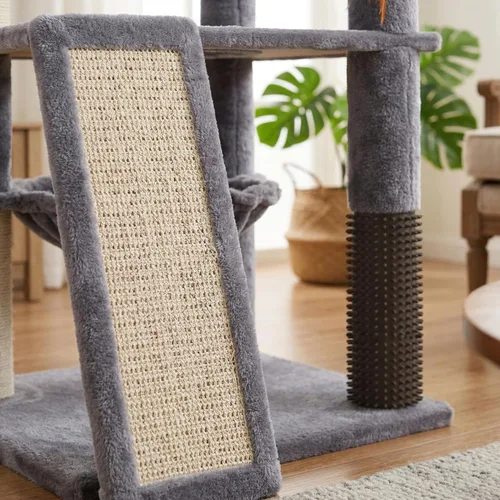Miniatura 5 de Árbol para gatos de varios niveles para gatos de interior, torre de árbol para gatos con hamaca para gatos grandes y cepillo de autoaseo, torre