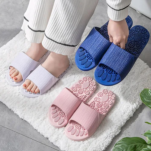 Miniatura 7 de Acupressure Massage Slippers Therapeutic Reflexology Sandals for Foot Acupoint Massage Shiatsu Arch Pain Relief Non-Slip Massage Shoes for Bath Azul