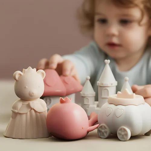 Miniatura 7 de MarcZero Juguetes de Baño de Silicona Princesa 8 Piezas para Niños Pequeños Niños Bebés, Juguetes de Agua para Bañera, Juguetes de Piscina Suaves