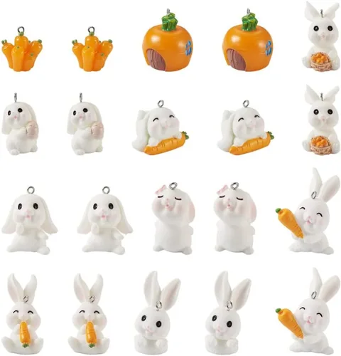 Miniatura 11 de Cheriswelry 10 colgantes de resina de abeja 3D con lazo de hierro, dijes de resina de animales, lindo adorno colgante de 0.79 a 0.78 pulgadas