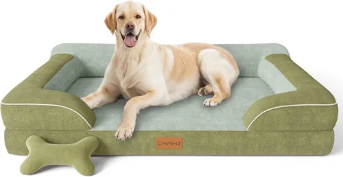 Miniatura 13 de CWAWZ Cama ortopédica para perros extra grandes, cama ortopédica para perros con espuma viscoelástica de gel refrescante, cama impermeable para Negro