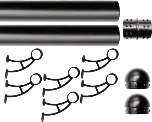 Miniatura 9 de Kit de riel de pie de montaje en barra sólida, tubo de acero inoxidable negro mate con conector interno, soporte de riel de pie de montaje en barra