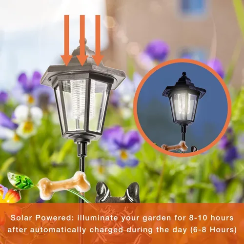 Miniatura 6 de Crosslight Letrero de bienvenida LED solar de Bulldog Francés, luz de estaca de jardín resistente a la intemperie para decoración al aire libre