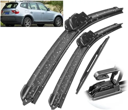 Juego de limpiaparabrisas LHD delantero y trasero compatible con BMW X3 E83 2004-2010 parabrisas ventana de 22 pulgadas, 20 pulgadas, 14 pulgadas