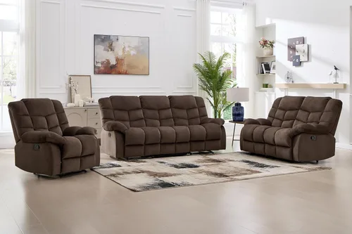 Miniatura 43 de CANMOV Silla reclinable manual, sofá reclinable individual con respaldo y reposabrazos sobrerelleno para sala de estar, muebles de dormitorio