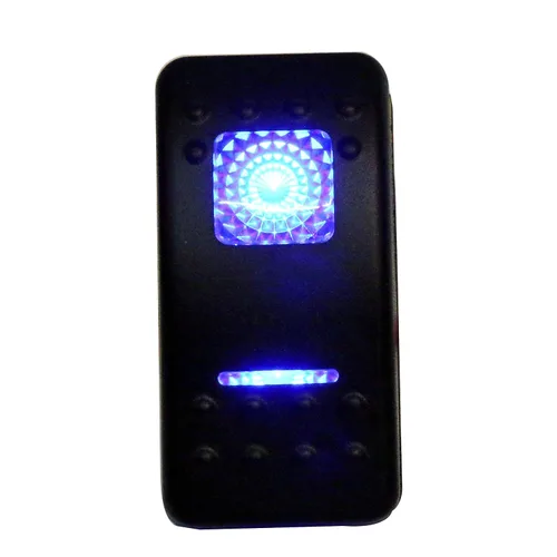 Miniatura 4 de Amarine Made Interruptor basculante de 12 V 20 A, impermeable, encendido/apagado, 2 posiciones, barco, DPDT, 7 pines con 2 luces LED (azul)