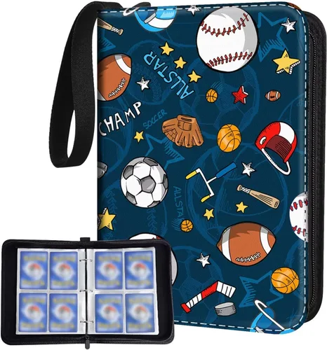 Carpeta de Tarjetas de Béisbol y Fútbol con 480 Bolsillos y 60 Fundas Extraíbles, Carpeta Portátil para Tarjetas de Baloncesto y Deportes, Álbum