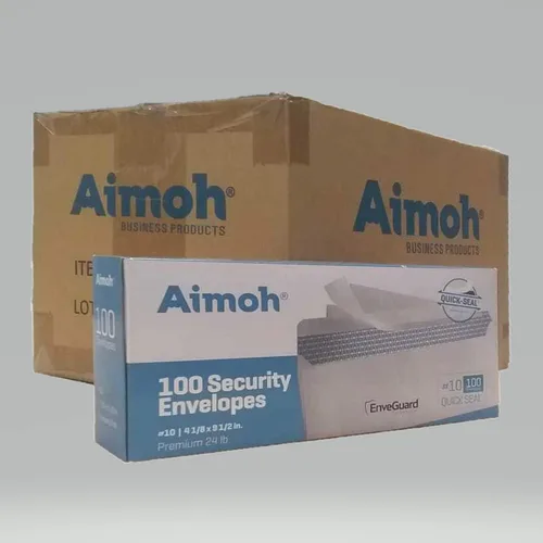 Miniatura 2 de Aimoh Sobres autoadhesivos tintados de seguridad #10 - Sin ventana - EnveGuard, tamaño 4-1/8 x 9-1/2 pulgadas - Blanco - 24 libras - 1 caja - 12