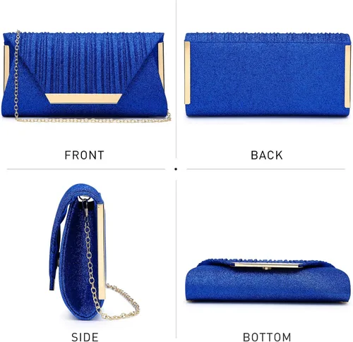 Miniatura 3 de Dasein Bolsas de mano de noche con purpurina para mujer, monederos formales para fiesta, boda, cadena, cóctel, baile de graduación