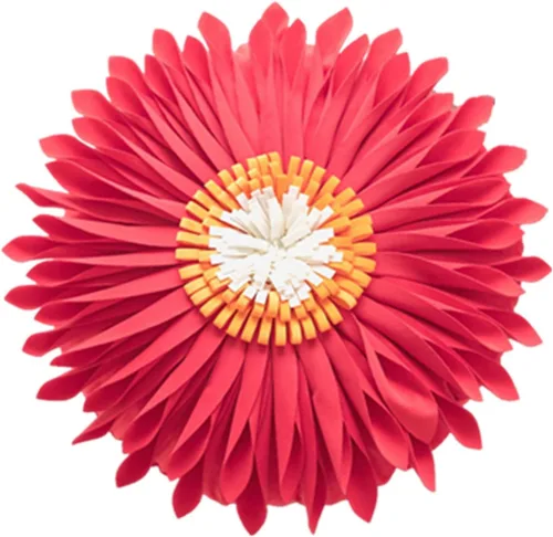 Almohada redonda suave y redonda con forma de girasol, cojín en forma de margarita, hecha a mano, almohada decorativa de flores de felpa suave para