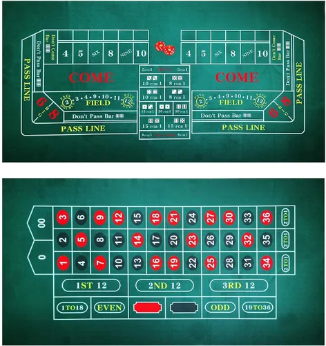 Miniatura 7 de BALIKEN Mesa de ruleta y dados de 36 x 72 pulgadas de fieltro de casino de grado profesional Azul/Púrpura