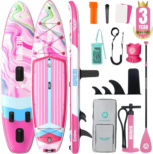 Miniatura 14 de Niphean Tabla de remo inflable (extra grande) para 2+1 personas/familia, capacidad de 500 libras, tabla de remo con accesorios de SUP, tabla de remo