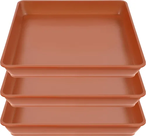 Miniatura 12 de LWALRS Platillo cuadrado para plantas de 6 pulgadas, paquete de 5 platillos de plástico transparente fuerte, macetas cuadradas para plantas