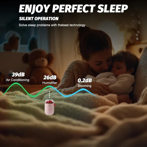 Miniatura 5 de Mini humidificador portátil para escritorio, dormitorio, planta de interior, 9.5 fl oz, humidificador para oficina o habitación pequeña, alimentado