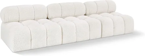 Miniatura 14 de Meridian Furniture 611Cream-S68A Colección Ames Moderno Sofá modular contemporáneo con tela de boucle color crema, modular para crear