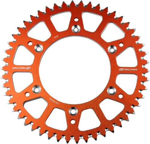 SCAR Piñón trasero de aleación de aluminio compatible con KTM SX SXF EXC EXCF XC XCW XCF XFCW 125 150 250 300 350 450 500 93-26, naranja - 48 dientes