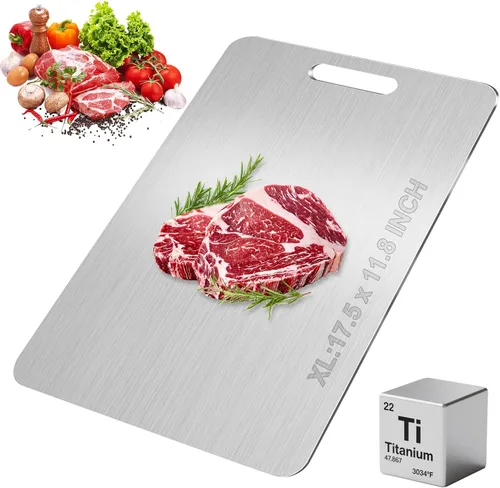 Miniatura 11 de Tabla de corte Katuchef de titanio, 2026 nueva tabla de corte 100% pura de titanio para cocina, tabla de cortar doble cara Titan Cut Pro, apta