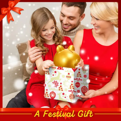 Miniatura 7 de Alcancía grande de 4 piezas de plástico para cerdos para niños, bonita alcancía para niñas y niños, caja de dinero de ahorro, regalos infantiles
