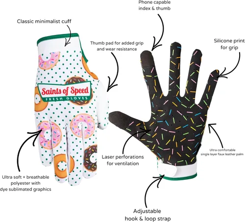 Miniatura 3 de Saints of Speed Guantes de Dirt Bike Estampados con Rosquilla – Guantes de Bicicleta con Pantalla Táctil para Motocross, Ciclismo de Montaña, BMX