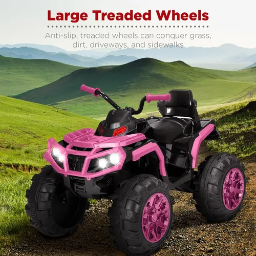 Miniatura 3 de Best Choice Products ATV eléctrico de 12 V para niños, juguete de 4 ruedas con audio Bluetooth, velocidad máxima de 3.7 mph, neumáticos con pisadas