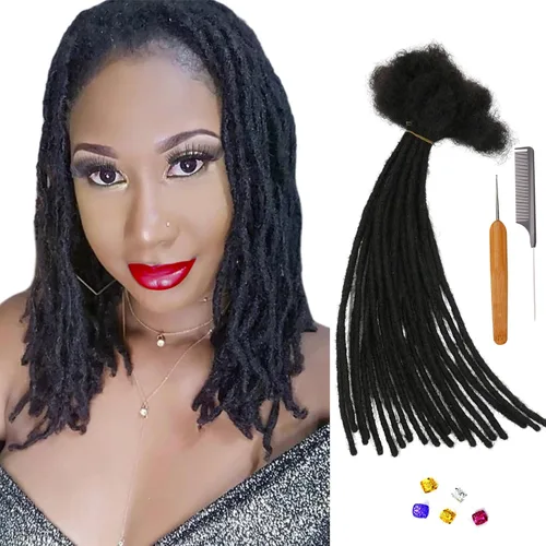 Miniatura 20 de 0.2 in y 0.2 in de ancho, 4-14 pulgadas de 10, 30, 60, 100 hebras de extensiones de cabello humano 100% real para hombres/mujeres/niños, paquetes