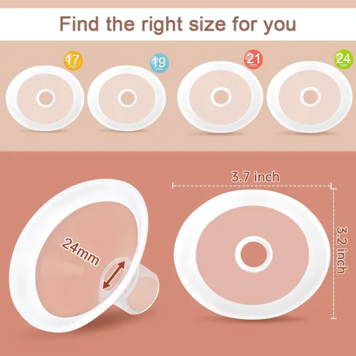 Miniatura 4 de PumpMom-us Protectores de pecho de brida ovalada de 0.945 in compatibles con piezas de extractor de leche Medela, recambio de brida para bomba