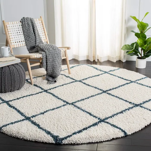 Miniatura 17 de SAFAVIEH - Alfombra de la colección Hudson Shag, diseño de enrejado moderno, no desprende pelusa y fácil de cuidar, 2 pulgadas de grosor, ideal