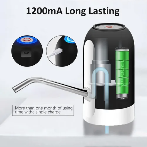 Miniatura 3 de Bomba de agua universal para botella de 5 galones, dispensador de agua eléctrico, bomba de agua automática portátil con interruptor y carga USB