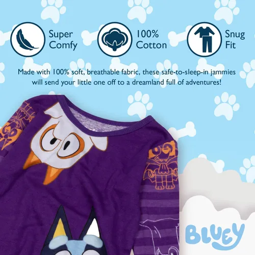 Miniatura 3 de Bluey unisex-child 2-Piece Snug-fit Cotton Holiday Pajama Set, Soft & Cute for Kids