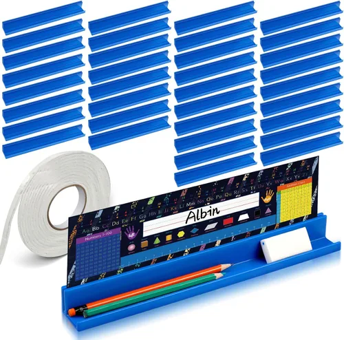 Miniatura 7 de PerKoop 5 Pcs Classroom Desk Name Plates Holder for Student Index Cards Storage Kids Desk Accessories Desktop Prop and Station Guard Panels
