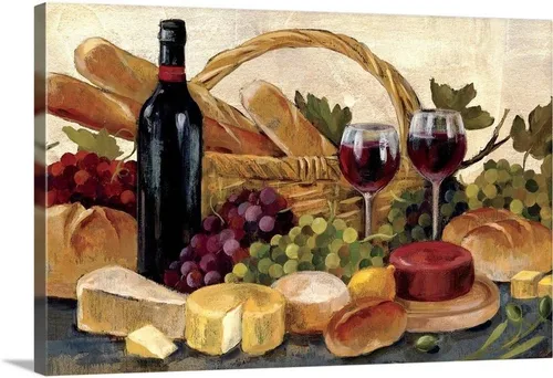 GREATBIGCANVAS Lienzo decorativo de pared con vino toscano por la noche, decoración del hogar, 18 x 12 pulgadas