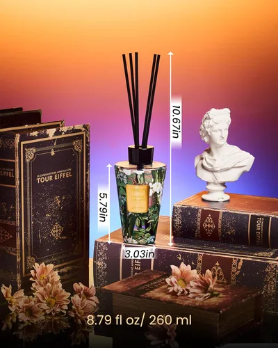 Miniatura 4 de M&SENSE Difusor de cañas de jazmín con varillas - 8.79 fl oz, difusor de aceite esencial no tóxico para el hogar, fragancia con varillas