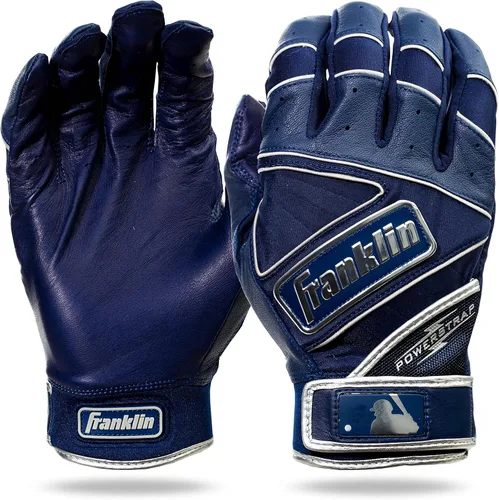 Miniatura 11 de Franklin Sports MLB Guantes de Béisbol - Guantes Powerstrap para Adultos y Jóvenes de Bateo para Hombres, Mujeres, Niños y Niñas Cromo Royal