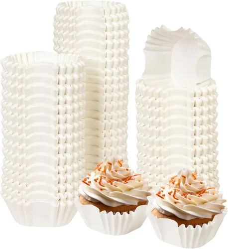 Miniatura 13 de qiqee 300 unidades de forros para magdalenas jumbo naturales forros para muffins de tamaño jumbo tazas para hornear de papel de tamaño jumbo sin