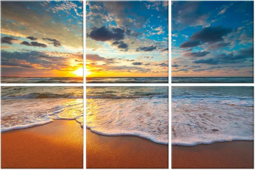 Ruonin.X Paneles de arte de pared, paquete de 6 paneles decorativos de pared absorbentes de sonido para estudio de grabación y hogar, puesta de sol