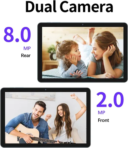 Miniatura 4 de PRITOM Tablet Android 15 de 10 pulgadas, Octa-Core, WiFi 5Ghz, pantalla IPS HD, tabletas de 64 GB con teclado, una funda personalizada, cargador