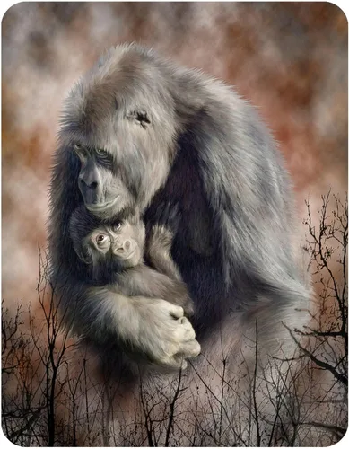 3D LiveLife Imán - A Love So Grand de Deluxebase. Imán lenticular para refrigerador de animales salvajes. Imanes planos decorativos 3D Gorilla.