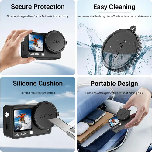 Miniatura 8 de CYNOVA Osmo Action 6 - Protector de pantalla para DJI Osmo Action 6, protector de pantalla de vidrio templado ultra transparente con 1 funda